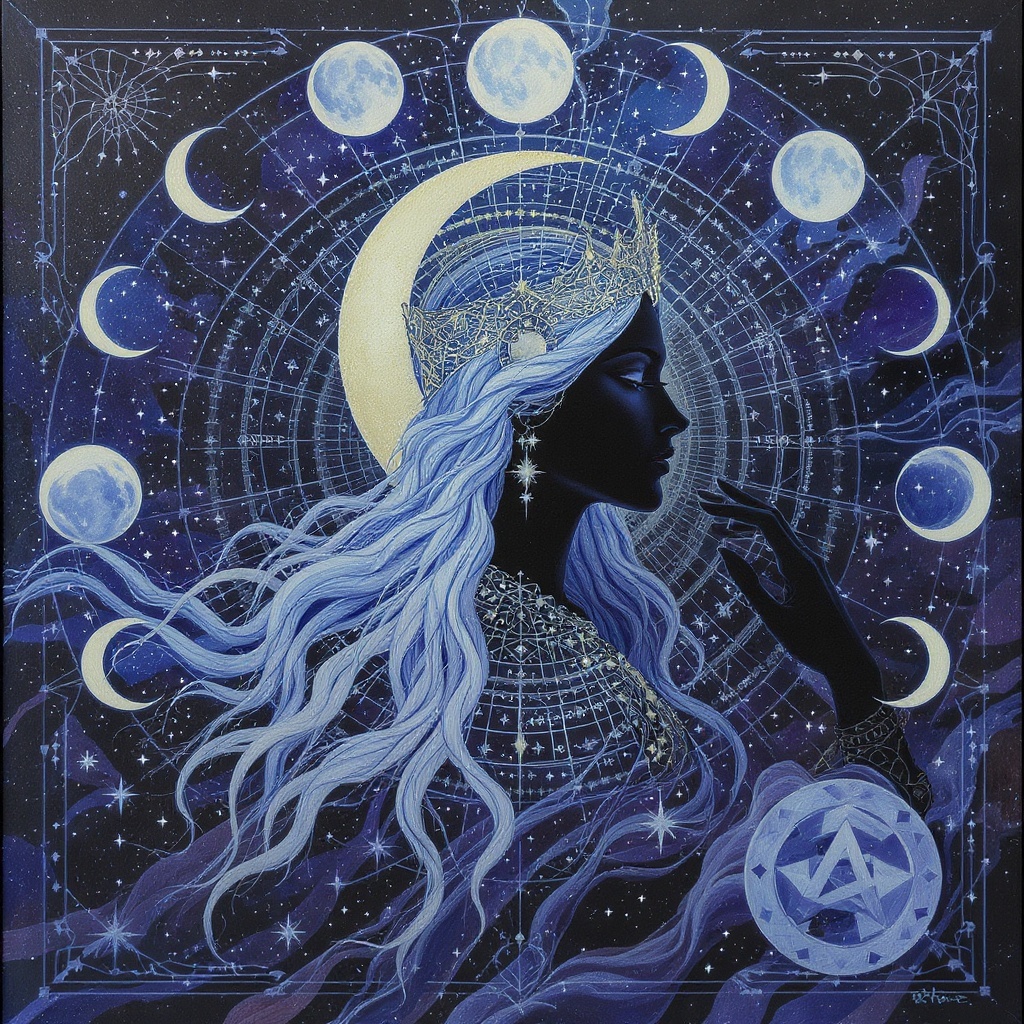 Elder Visionary / Oracle / Moon (Artemis, Moon Woman) illustration
