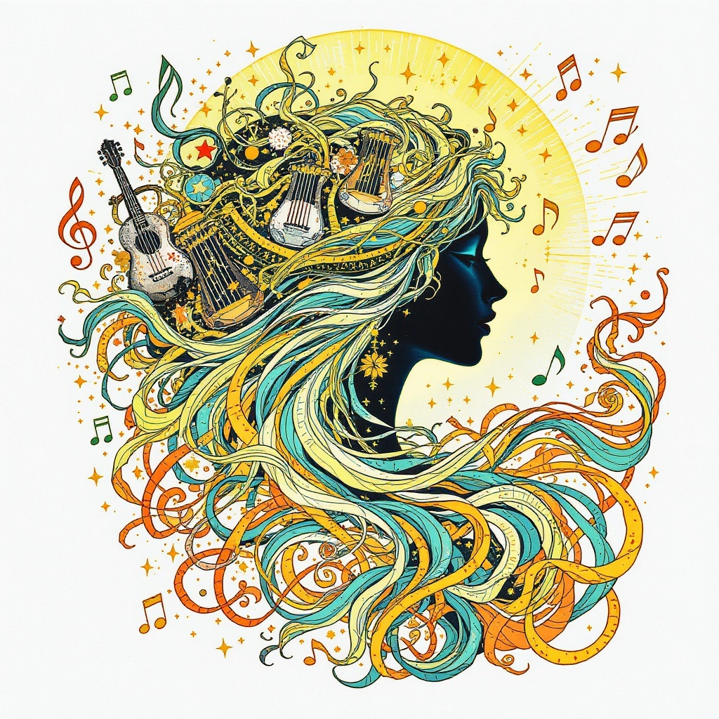 Muse / Song Goddess (Saraswati) illustration